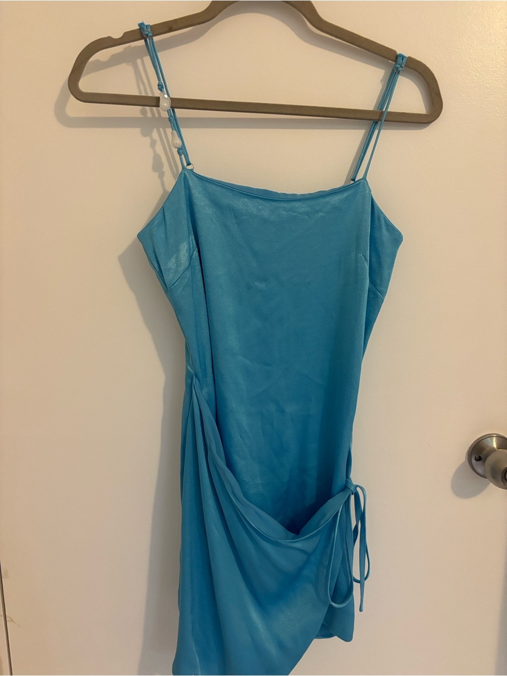 Light Blue Spaghetti Strap Mini Dress - Picture 2 of 4